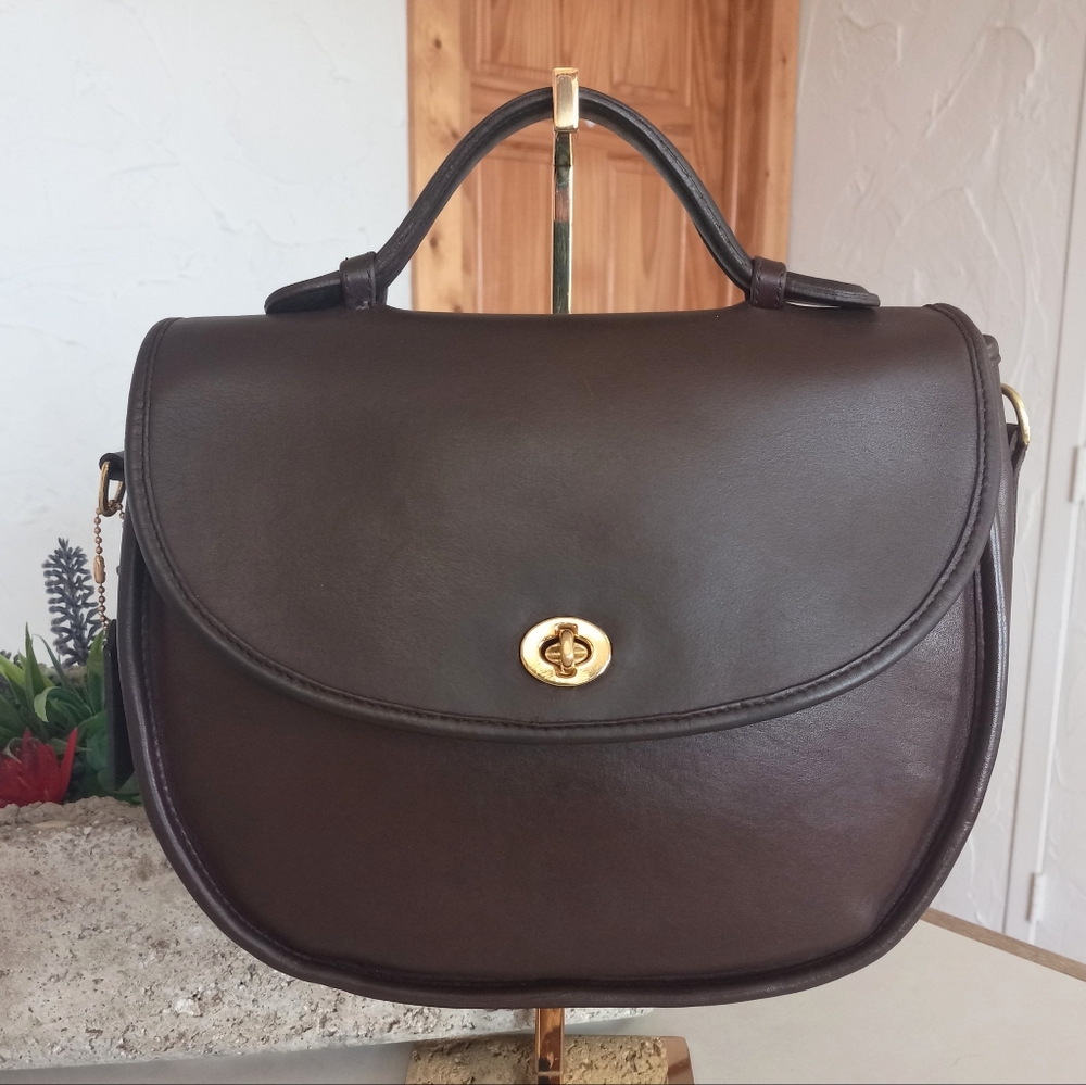 Coach Large Plaza Bag, Pre-1994, Mahogany Brown, Late 1980's - Picture 15 of 16